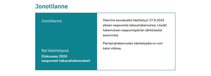 takuusäätiön takaushakemusten jonotilanne 2025